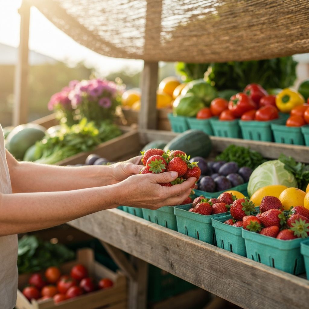 Person beim Auswählen von Lebensmitteln